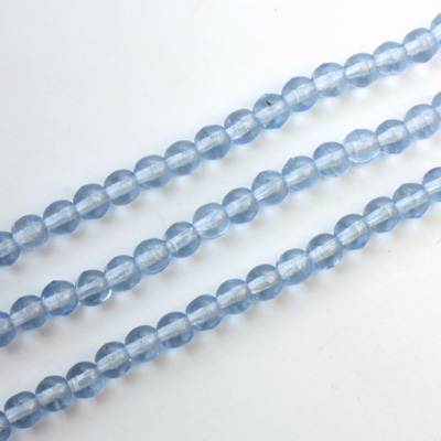 Czech Pressed Glass Bead - Smooth Round 04MM LT SAPPHIRE