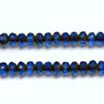 Czech Glass Fire Polish Bead - Rondelle Donut 05x3MM SAPPHIRE with DIFFUSION