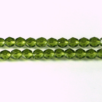 Czech Glass Fire Polish Bead - Round 05MM OLIVINE