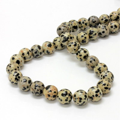 Gemstone Bead - Smooth Round 10MM DALMATION