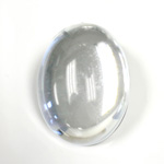 Plastic Flat Back Foiled Cabochon - Oval 30x22MM CRYSTAL