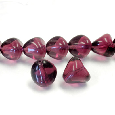 Czech Pressed Glass Bead - Baroque 12x11MM AMETHYST