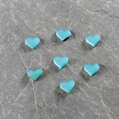 Glass Buff Top Foiled Cabochon - Heart 05MM MATTE ZIRCON