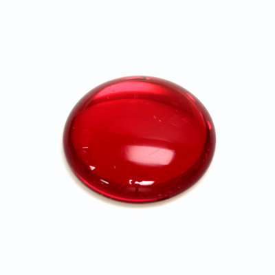 Glass Medium Dome Foiled Cabochon - Round 25MM RUBY