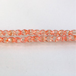 Czech Glass Fire Polish Bead - Round 04MM STRIPED ORANGE