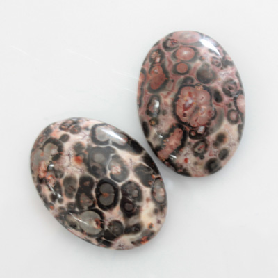 Gemstone Cabochon - Oval 25x18MM LEOPARD SKIN AGATE