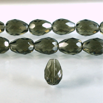 Czech Glass Fire Polish Bead - Pear 13x10MM BLACK DIAMOND