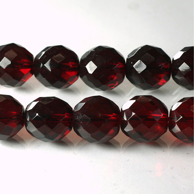 Czech Glass Fire Polish Bead - Round 12MM GARNET