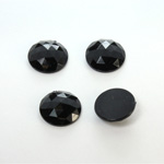 Plastic Flat Back Rauten Rose Rhinestone - Round 13MM JET