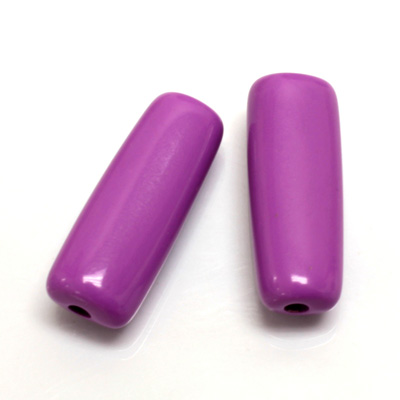 Plastic Bead - Opaque Color Smooth Tube 32x12MM BRIGHT PURPLE