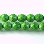 Czech Glass Fire Polish Bead - Round 10MM MOONSTONE GREEN