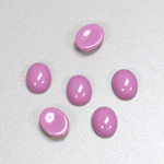 Plastic Flat Back Opaque Cabochon - Oval 10x8MM BRIGHT PURPLE