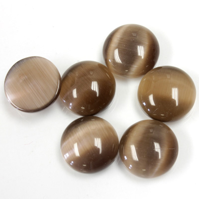 Fiber-Optic Cabochon - Round 12MM CAT'S EYE BROWN