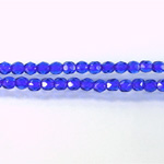 Czech Glass Fire Polish Bead - Round 04MM SAPPHIRE PURPLE LINE