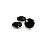 Glass Low Dome Buff Top Cabochon - Round 11MM JET