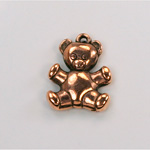 Metalized Plastic Pendant- Teddy Bear 20x16MM ANT COPPER