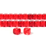 Czech Pressed Glass Bead - Cube 05x7MM RUBY