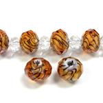 Chinese Cut Crystal Bead - Rondelle 08x10MM LEOPARD TOPAZ