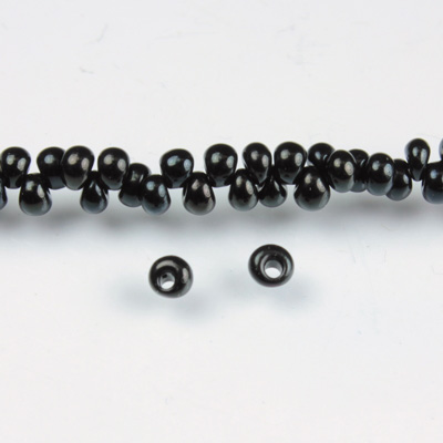 Preciosa Czech Glass Drop Seed Bead - 8/0 JET 23980