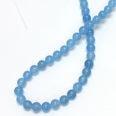 Gemstone Bead - Smooth Round 06MM DYED QUARTZ  Col. 12 CALCEDON