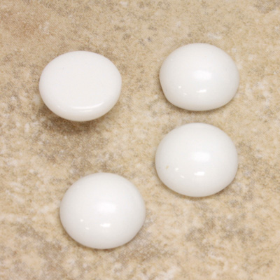 Glass Medium Dome Cabochon - Round 13MM CHALKWHITE