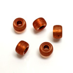 Plastic Bead - Bronze Lined Veggie Color Smooth Pony 06x9MM MATTE BROWN