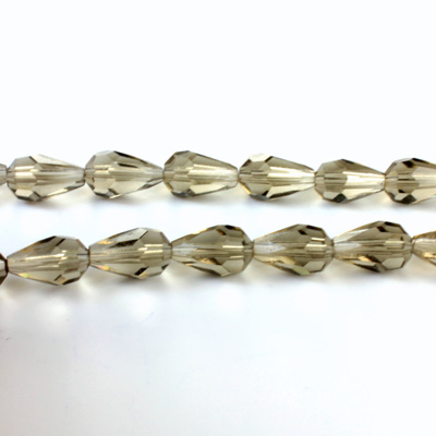 Chinese Cut Crystal Bead - Pear 11x7MM BLACK DIAMOND