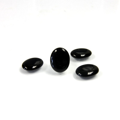 Glass Low Dome Buff Top Cabochon - Oval 10x8MM JET