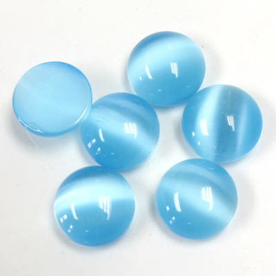 Fiber-Optic Cabochon - Round 12.5MM CAT'S EYE AQUA