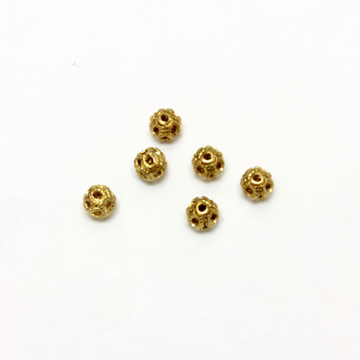 Brass Bead - Filigree Round 04MM RAW Unplated