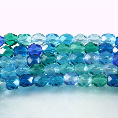 Czech Glass Fire Polish Bead - Round 06MM SEA MIX