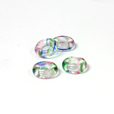 Czech Pressed Glass Ring - 09MM STRIPED CRYSTAL