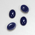 Plastic Flat Back Opaque Cabochon - Oval 14x10MM LAPIS BLUE