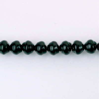 Czech Glass Pearl Bead - Snail Shell 06MM BLACK 70449