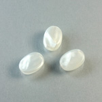 Plastic  Bead - Mixed Color Smooth Flat Oval 13x10MM MOON WHITE