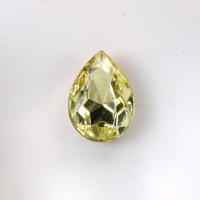 Glass Point Back Foiled Tin Table Cut (TTC) Stone - Pear 15x11MM JONQUIL