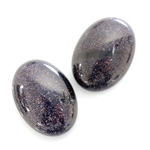 Man-made Cabochon - Oval 25x18MM BLUE GOLDSTONE
