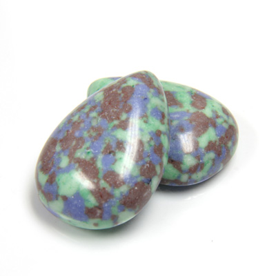 Synthetic Cabochon - Pear 25x18MM MULTI COLOR Matrix SX11 GREEN-BLUE-BROWN