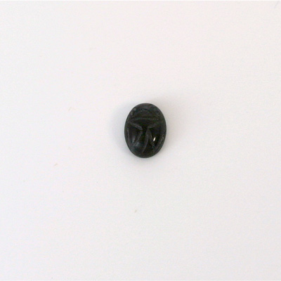 Gemstone Flat Back Carved Scarab 08x6MM BLACK OBSIDIAN