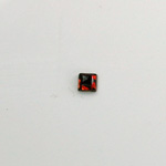 Czech Glass Flat Back Rose Cut Stone - Square 04x4MM RUBY Foiled