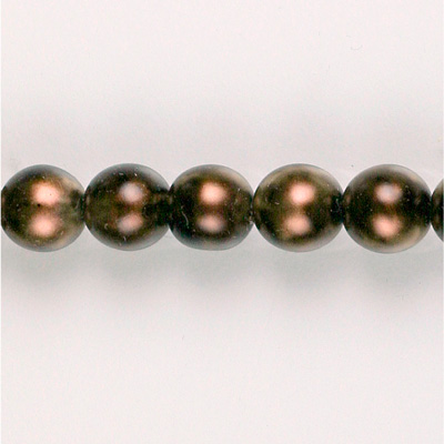 Czech Glass Pearl Bead - Round 08MM PATINA COPPER 84193