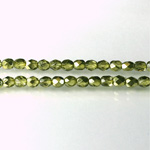 Czech Glass Fire Polish Bead - Round 04MM 1/2 Coated CRYSTAL/OLIVE