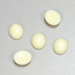 Plastic Flat Back Opaque Cabochon - Oval 12x10MM IVORY