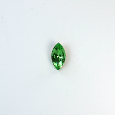 Glass Point Back Foiled Tin Table Cut (TTC) Stone - Navette 06x3MM PERIDOT