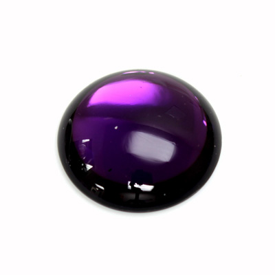 Plastic Flat Back Foiled Cabochon - Round 25MM AMETHYST