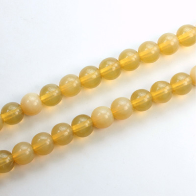 Czech Pressed Glass Bead - Smooth Round 06MM OPAL BEIGE