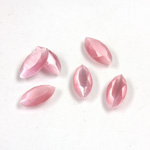 Fiber-Optic Flat Back Stone with Faceted Top and Table - Navette 10x5MM CAT'S EYE LT PINK