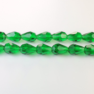 Chinese Cut Crystal Bead - Pear 09x5MM DARK EMERALD