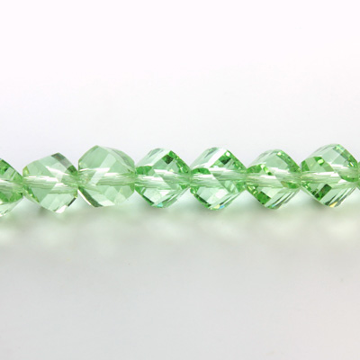 Indian Cut Crystal Bead - Helix Twisted 08MM PERIDOT