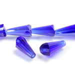 Chinese Cut Crystal Bead - Fancy Cone 12x6MM SAPPHIRE